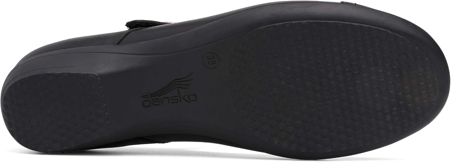 Neutral Mary Jane flat with buckle strap and lightweight rubber outsole, displayed from the side — view 3
