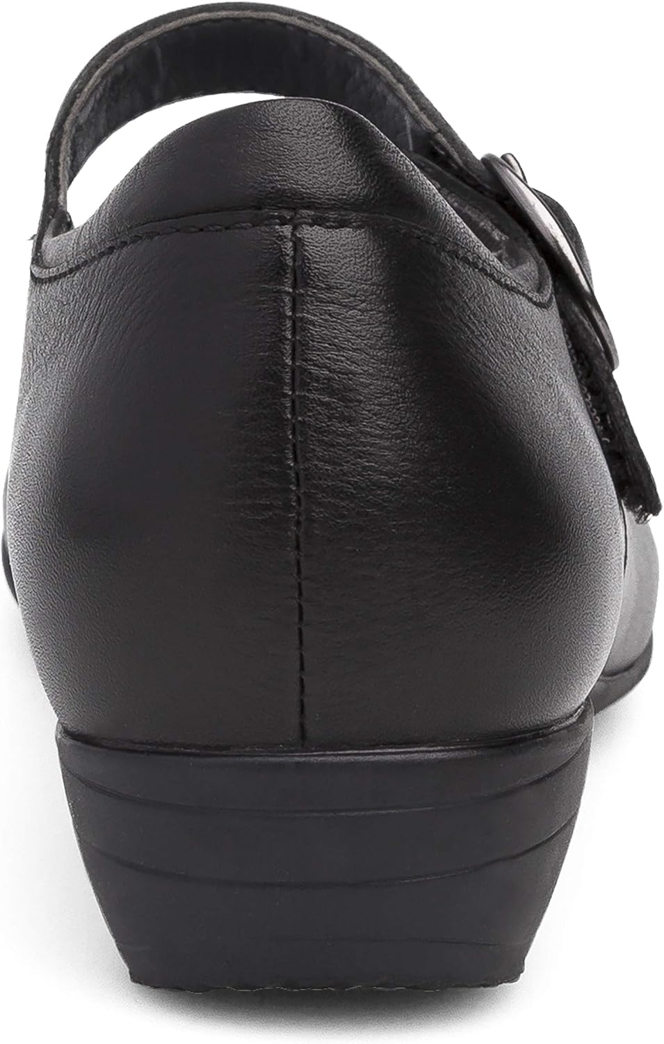 Neutral Mary Jane flat with buckle strap and lightweight rubber outsole, displayed from the side — view 2