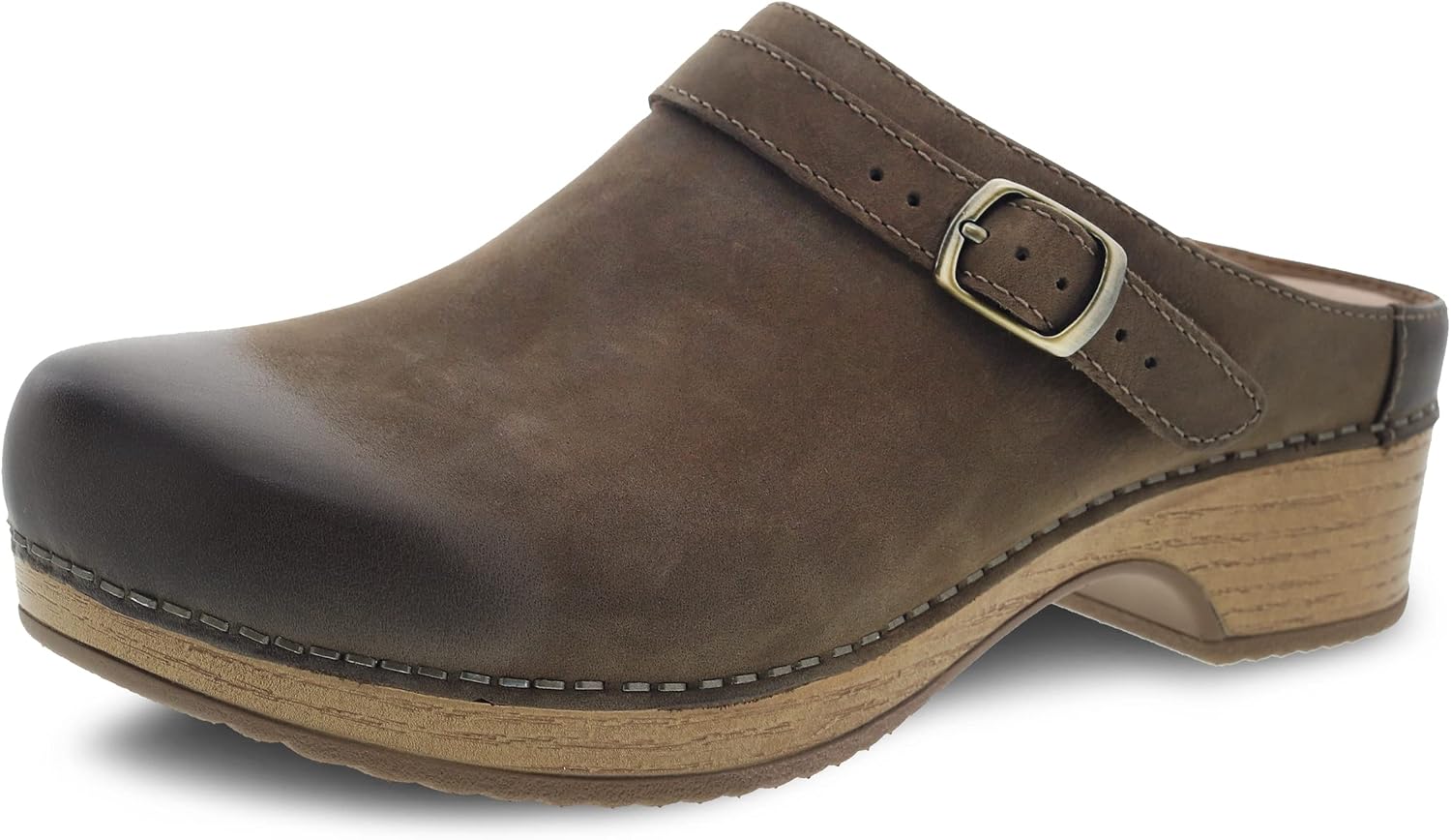 Berry slip-on mule clogs with memory foam footbed and arch support, featuring a lightweight EVA outsole for all-day comfort โ front