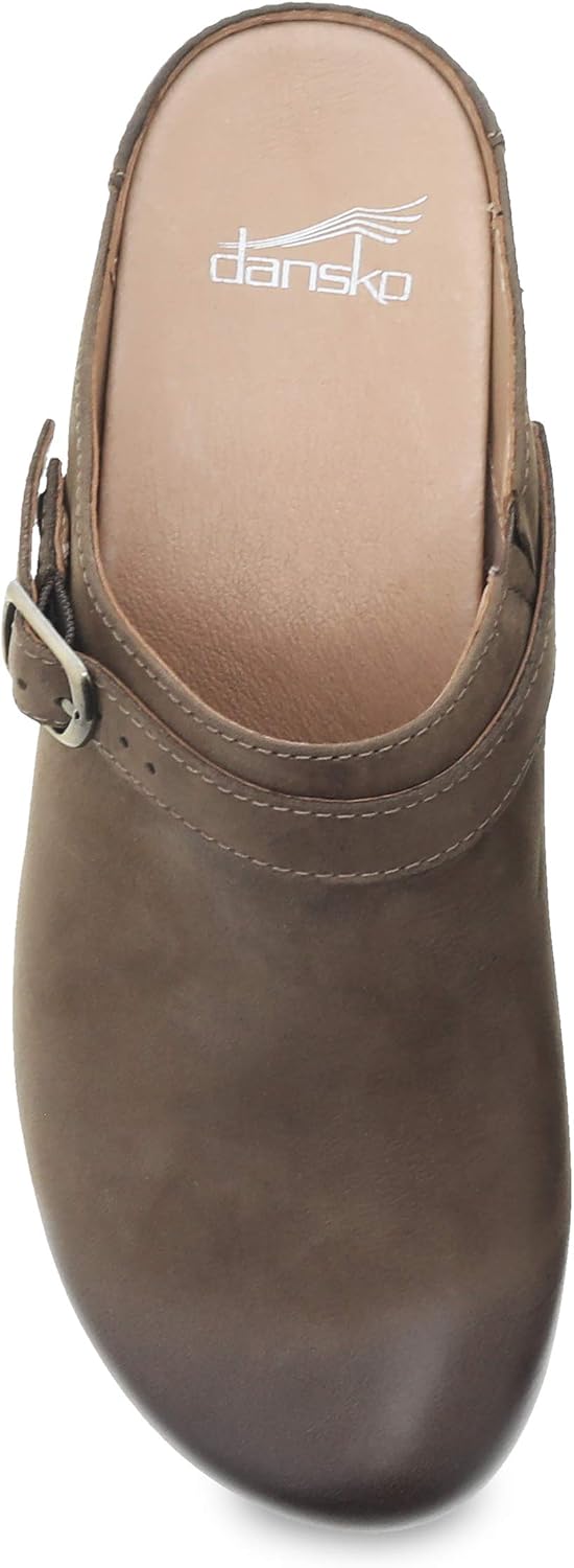 Berry slip-on mule clogs with memory foam footbed and arch support, featuring a lightweight EVA outsole for all-day comfort โ side