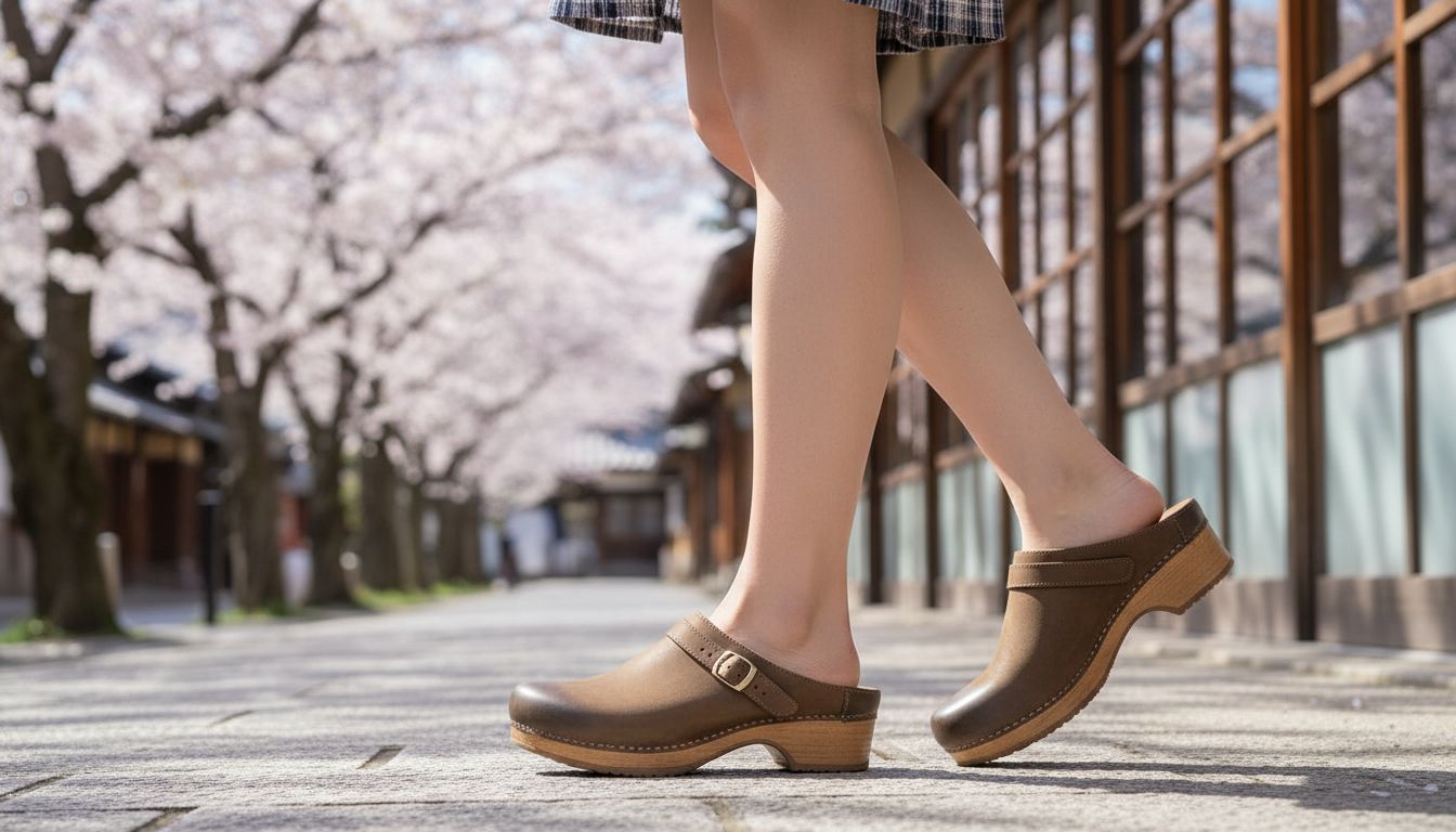 Berry slip-on mule clogs with memory foam footbed and arch support, featuring a lightweight EVA outsole for all-day comfort โ view 3