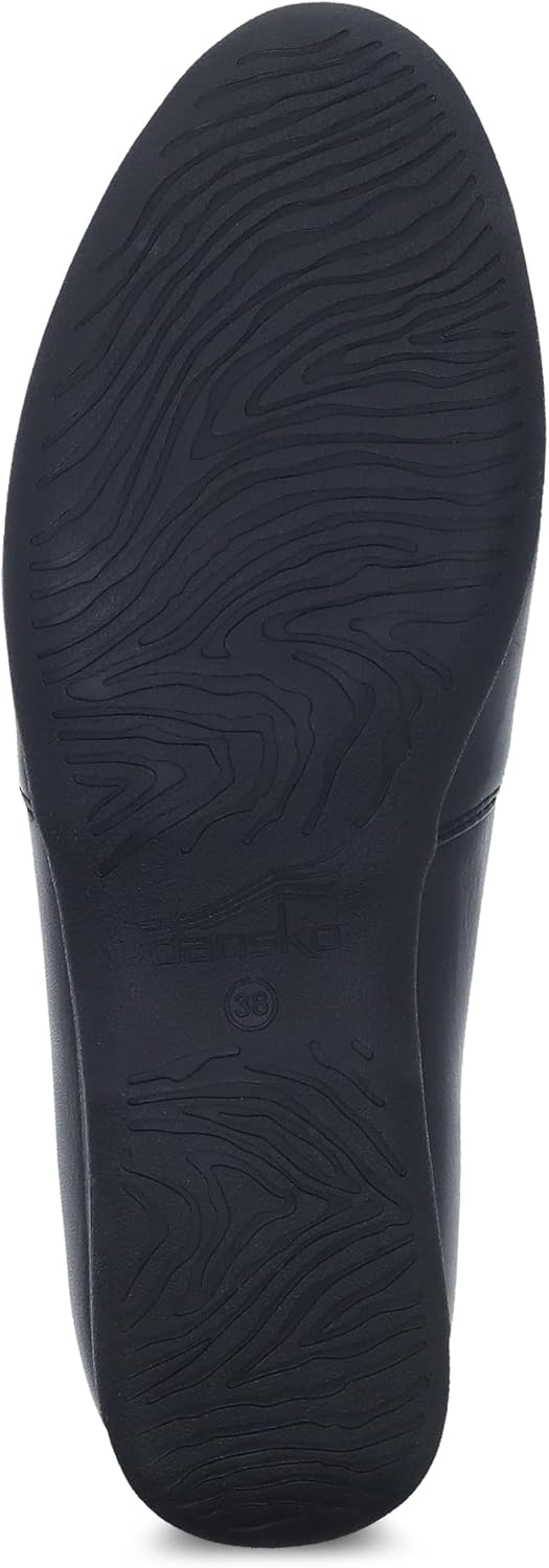 Neutral slip-on flat shoes with arch support and lightweight rubber outsole, designed for work and casual wear โ back