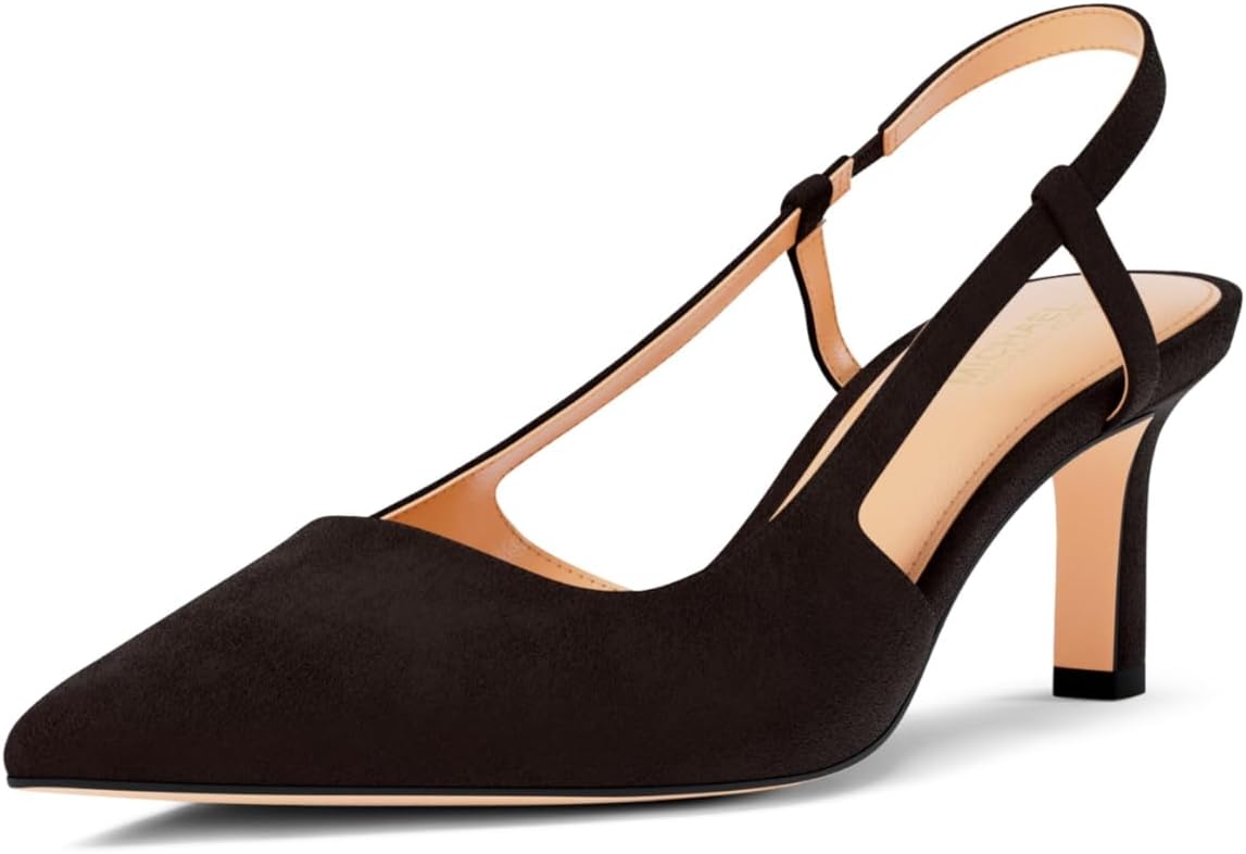 Classic neutral mid sling pump with sleek silhouette, ideal for professional and evening wear — view 5