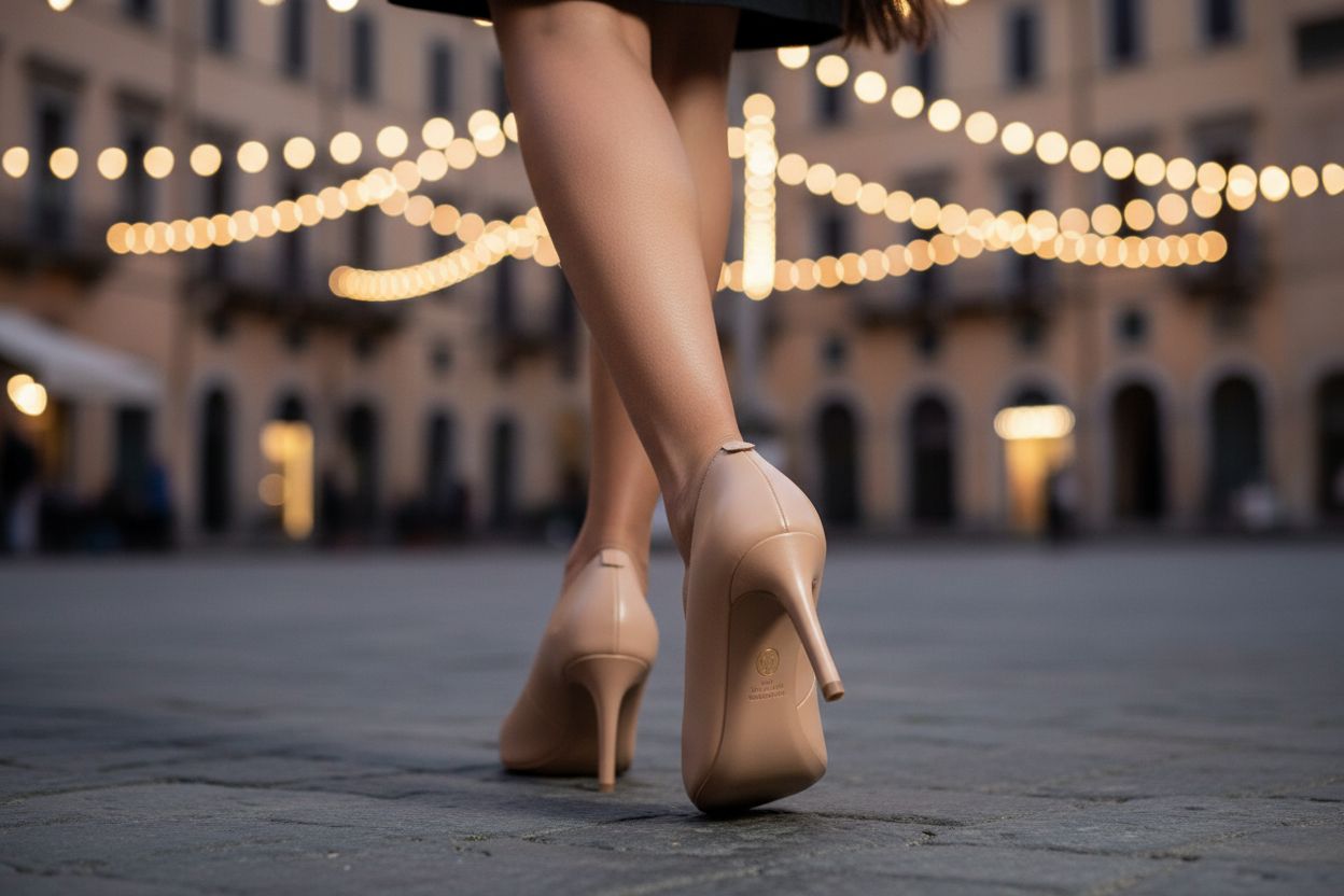 Neutral classic flex pump heel viewed from the side, designed for work and date night occasions — view 2