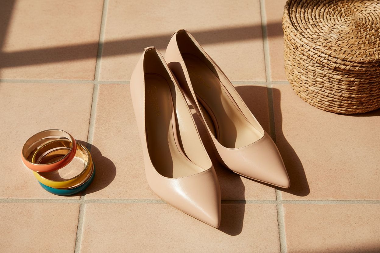 Neutral classic flex pump heel viewed from the side, designed for work and date night occasions — view 6