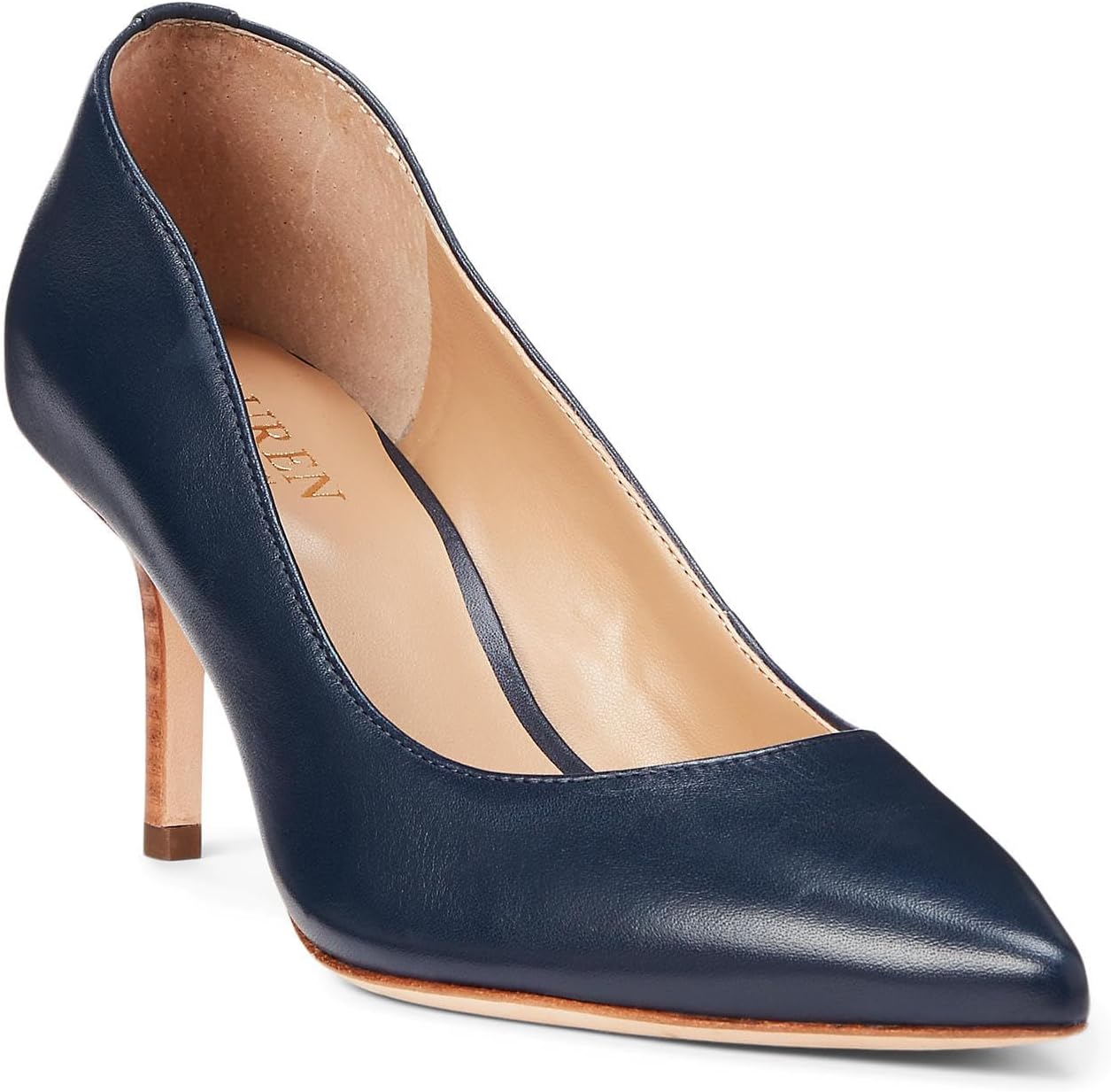 Classic neutral pump heel with polished finish, suitable for professional and formal occasions — view 4
