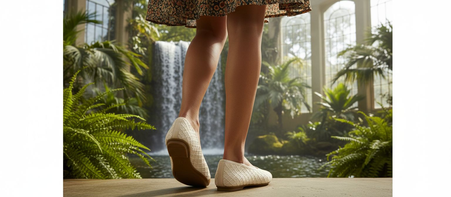 Neutral square-toe ballet flats with V-cut design and minimalist style, displayed on white background — view 2