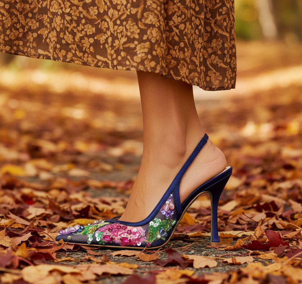 Glamorous blue pump heels for date night and wedding guest occasions — view 3