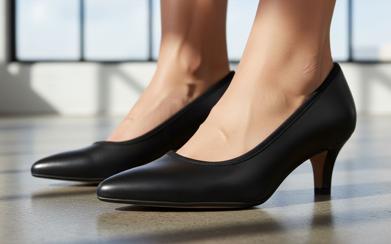 Clarks Women's Linvale Jerica Pump in neutral tone, classic closed-toe pump heel style — view 4