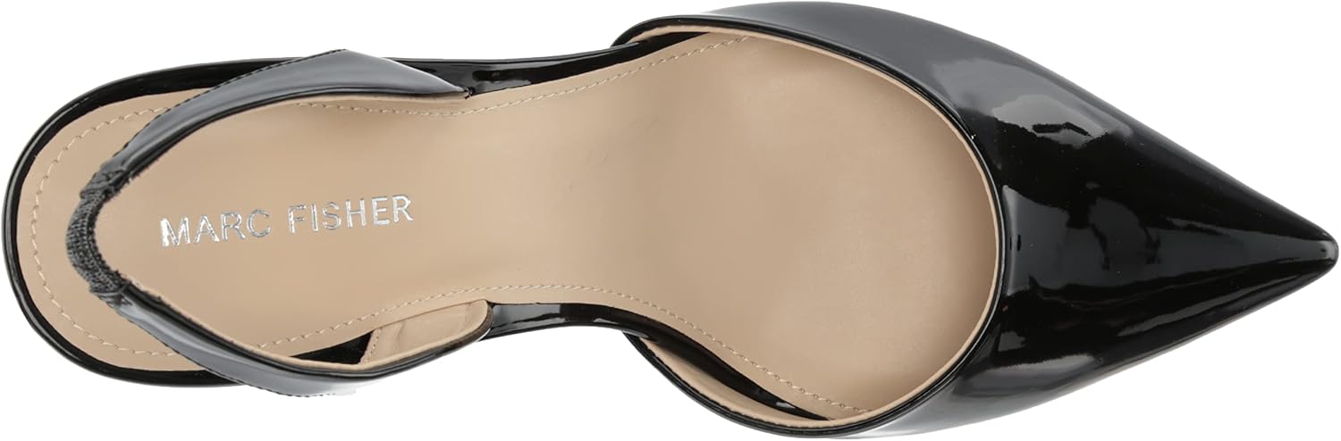 Marc Fisher Hadya neutral pump heel viewed from the side, showcasing classic silhouette and polished finish — view 4