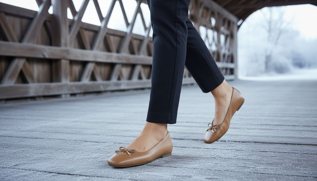 Neutral classic ballet flats with a rounded toe and flexible sole, ideal for casual everyday wear and light dance activities — view 3a