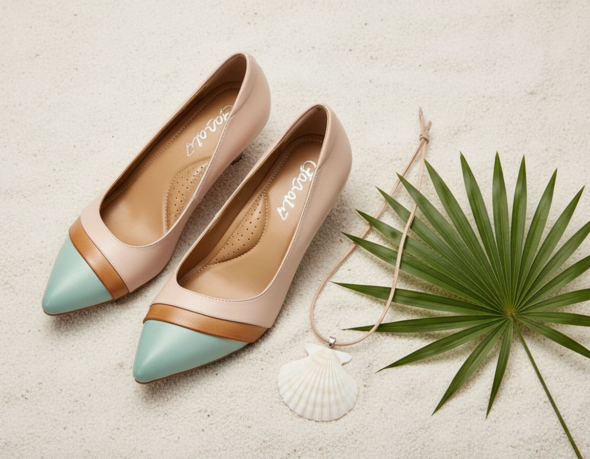 Neutral leather pointed-toe pump with medium heel, elegant and professional for work and formal occasions — view 6