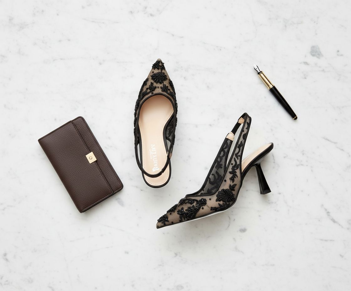 Glamorous neutral pump heel for date night and wedding guest occasions — view 6