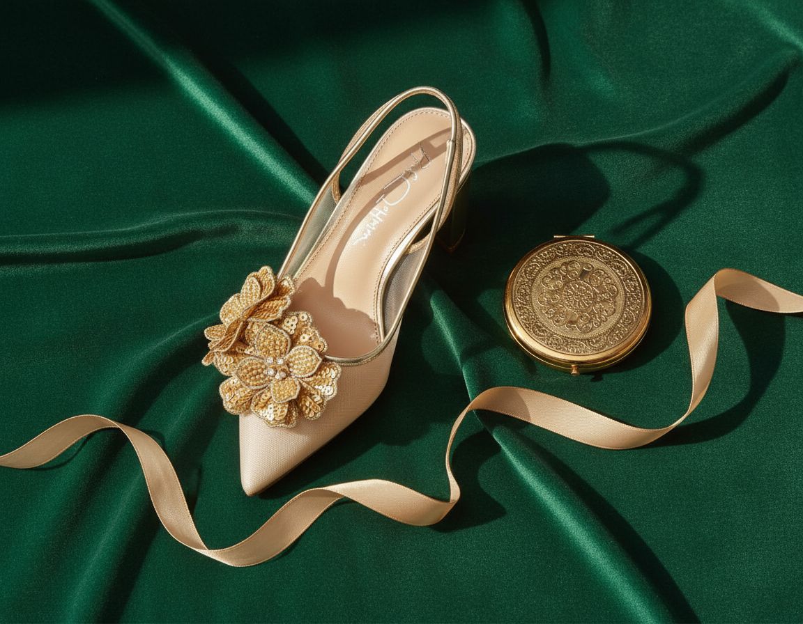 Glamorous neutral-toned pump heel styled for date night and wedding guest occasions — view 6