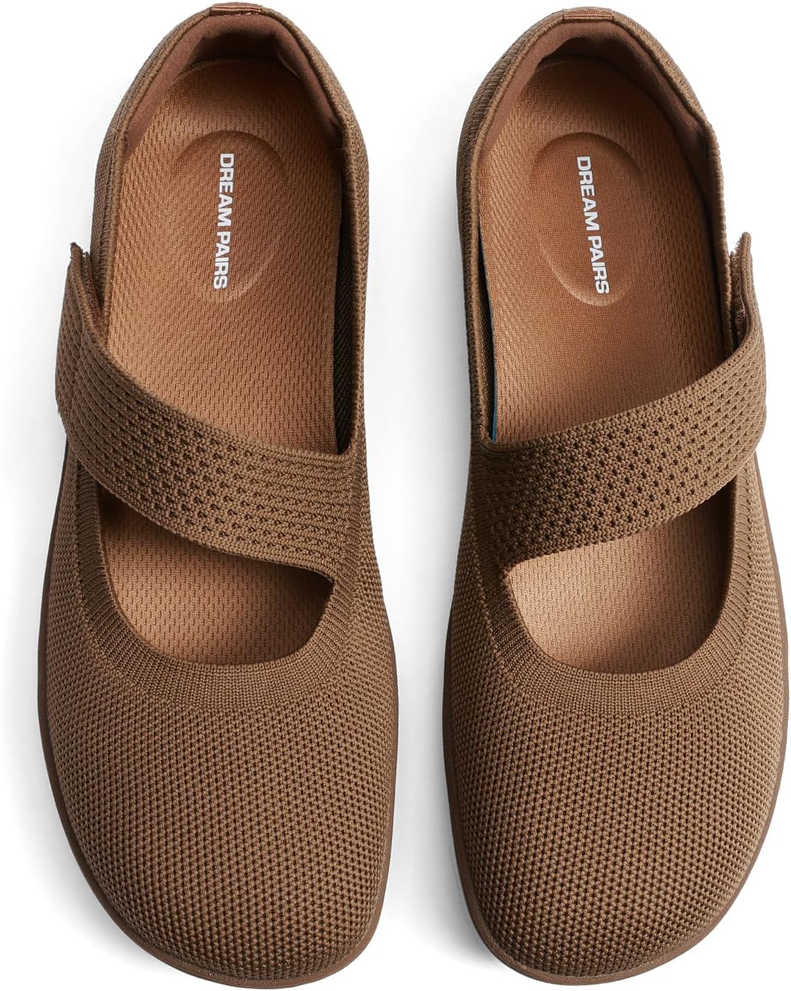 Neutral Mary Jane ballet flats with wide toe box, featuring classic design suitable for work and casual occasions โ view 1