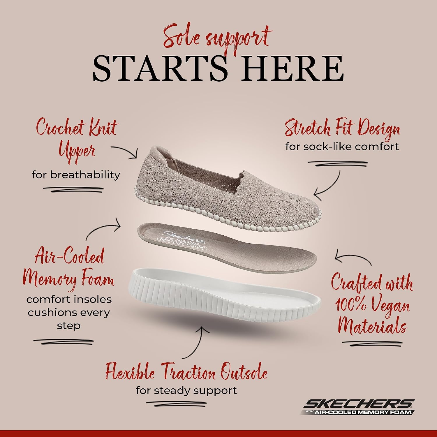 Pair of Skechers women's trainers in neutral color, featuring sporty design and everyday comfort styling for casual athletic wear โ view 4