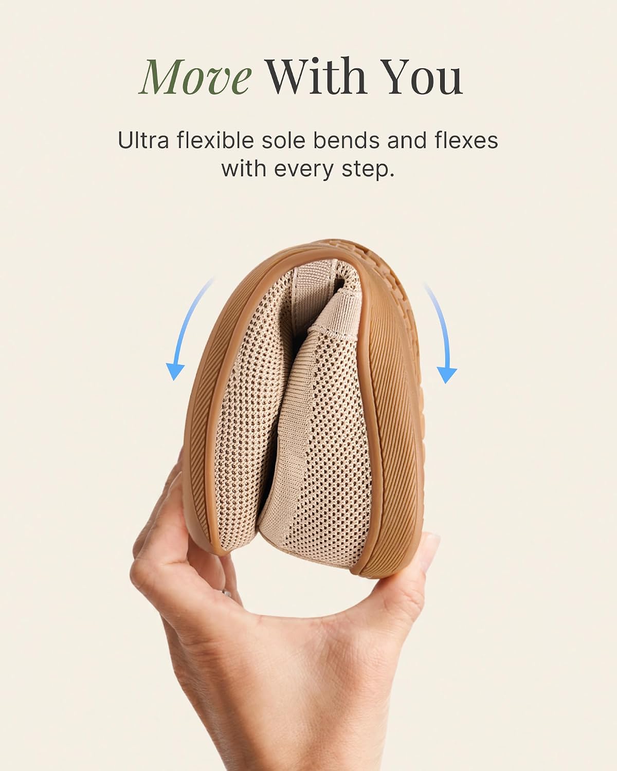 Neutral wide toe box mary jane flat shoes with zero drop sole, shown from the side — detail