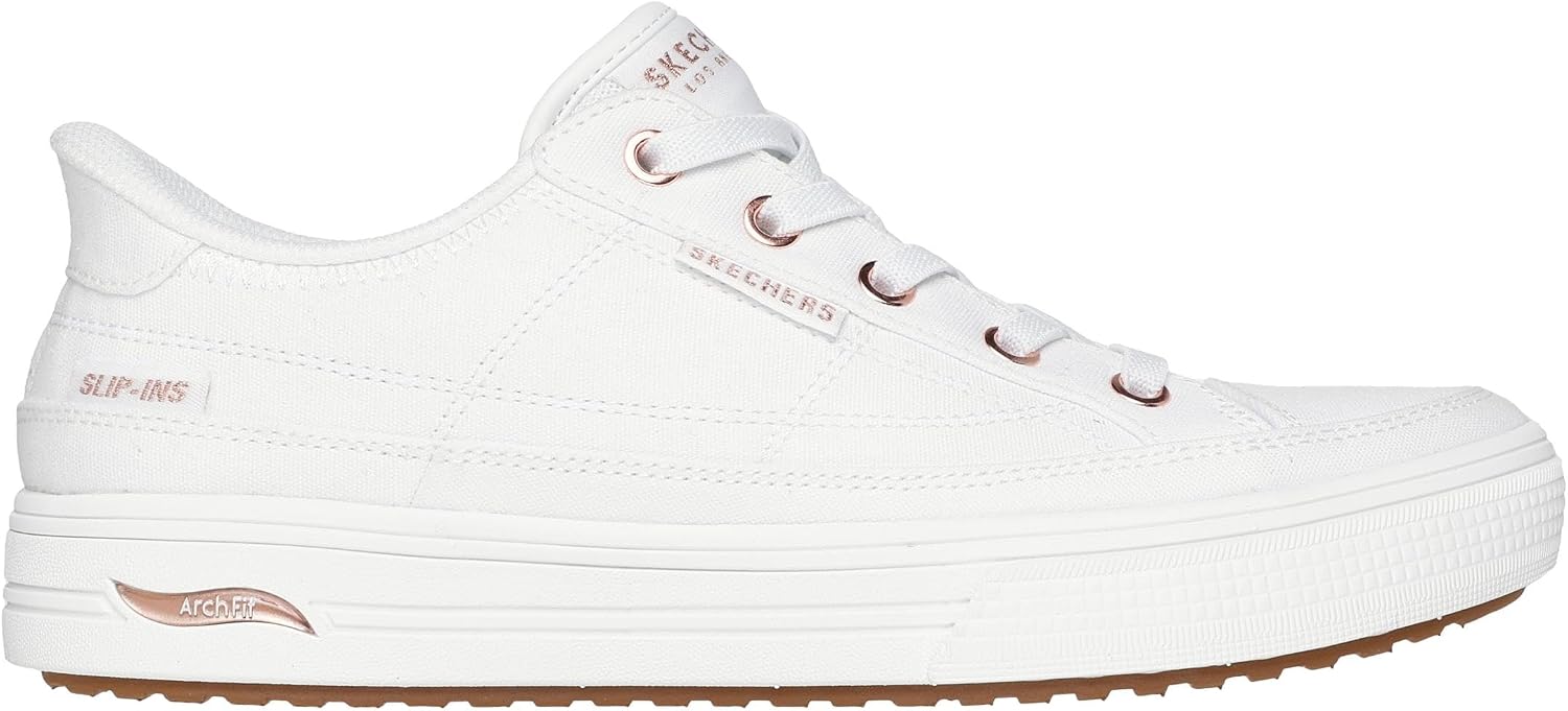 Skechers Arcade See Ya There casual sneaker in neutral multi-color, displayed from the side — detail