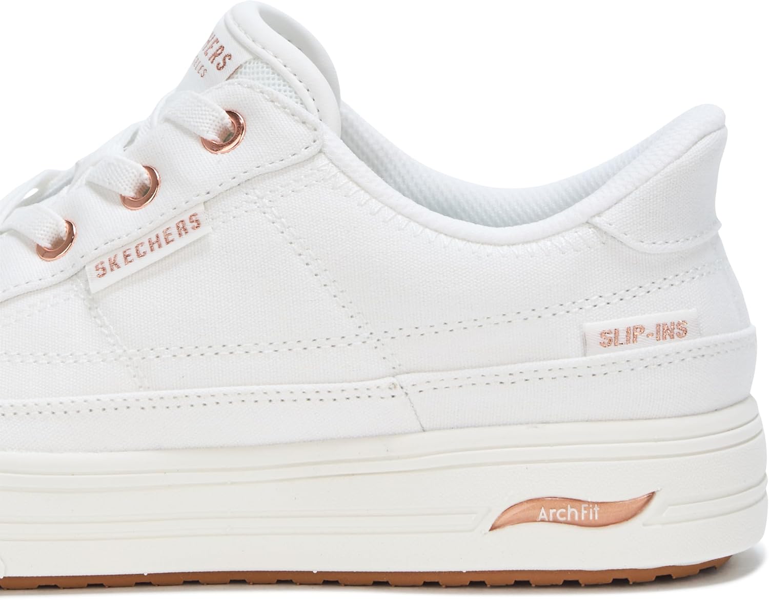 Skechers Arcade See Ya There casual sneaker in neutral multi-color, displayed from the side — view 2