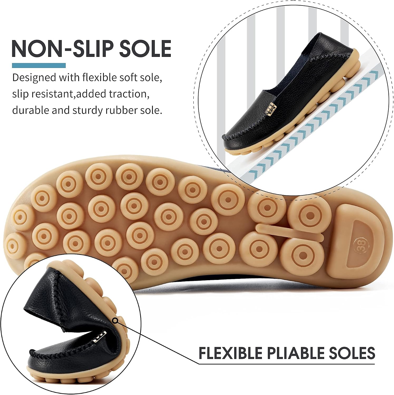 Pair of neutral minimalist slip-on loafers with cushioned insoles, shown from above on a white background — view 2