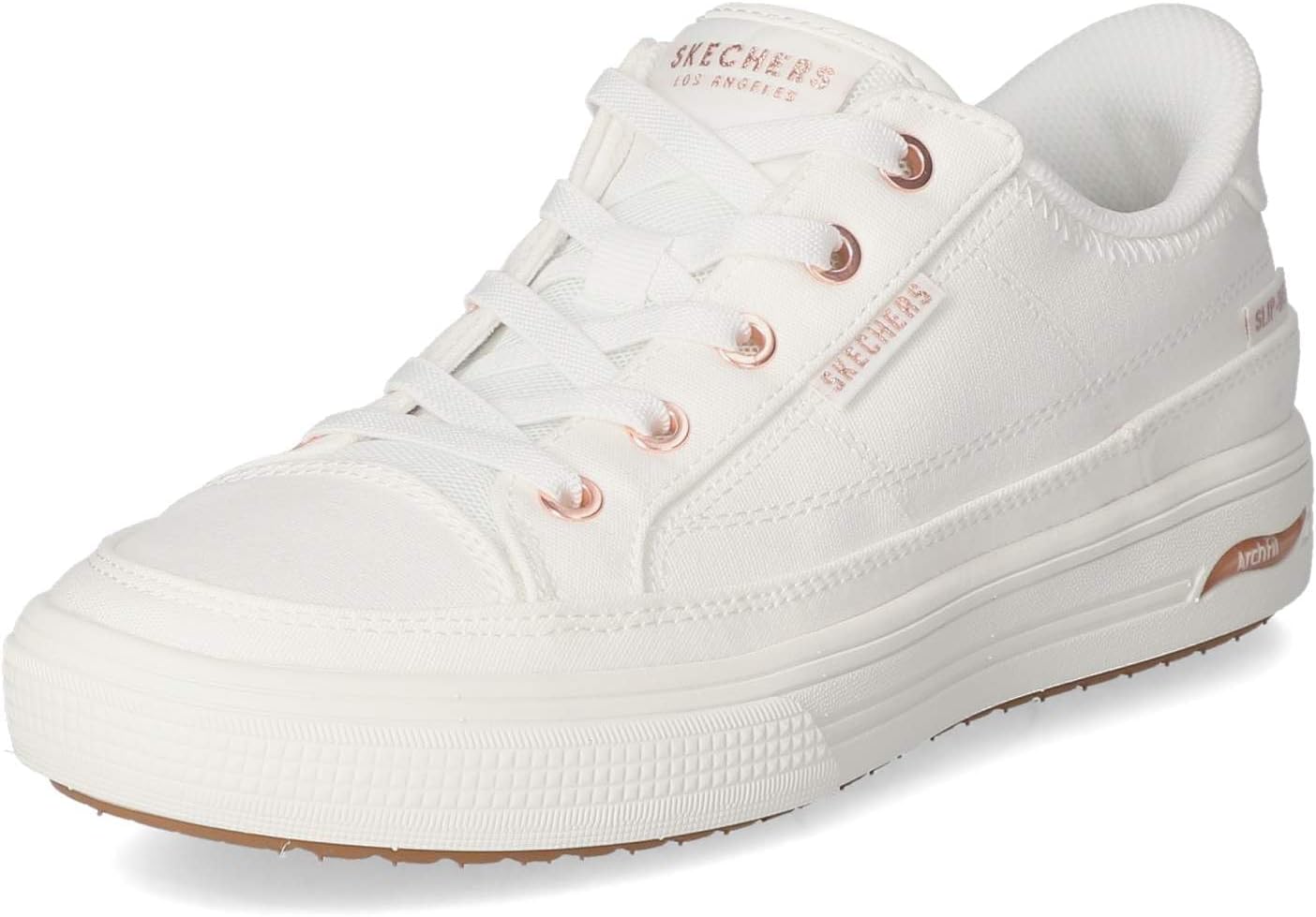 Skechers Arcade See Ya There casual sneaker in neutral multi-color, displayed from the side — view 3