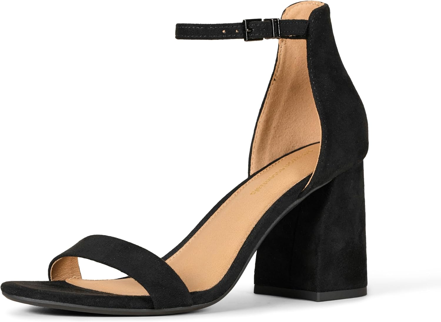 Neutral square heel sandals with minimalist design, displayed against a clean white background — view 5