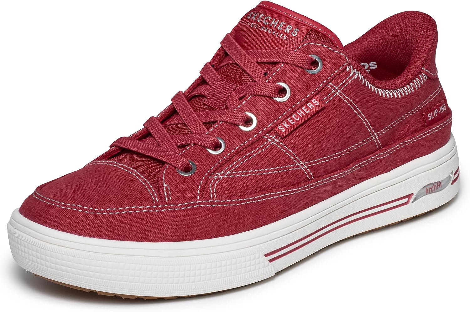 Skechers Arcade See Ya There casual sneaker in neutral multi-color, displayed from the side — view 5